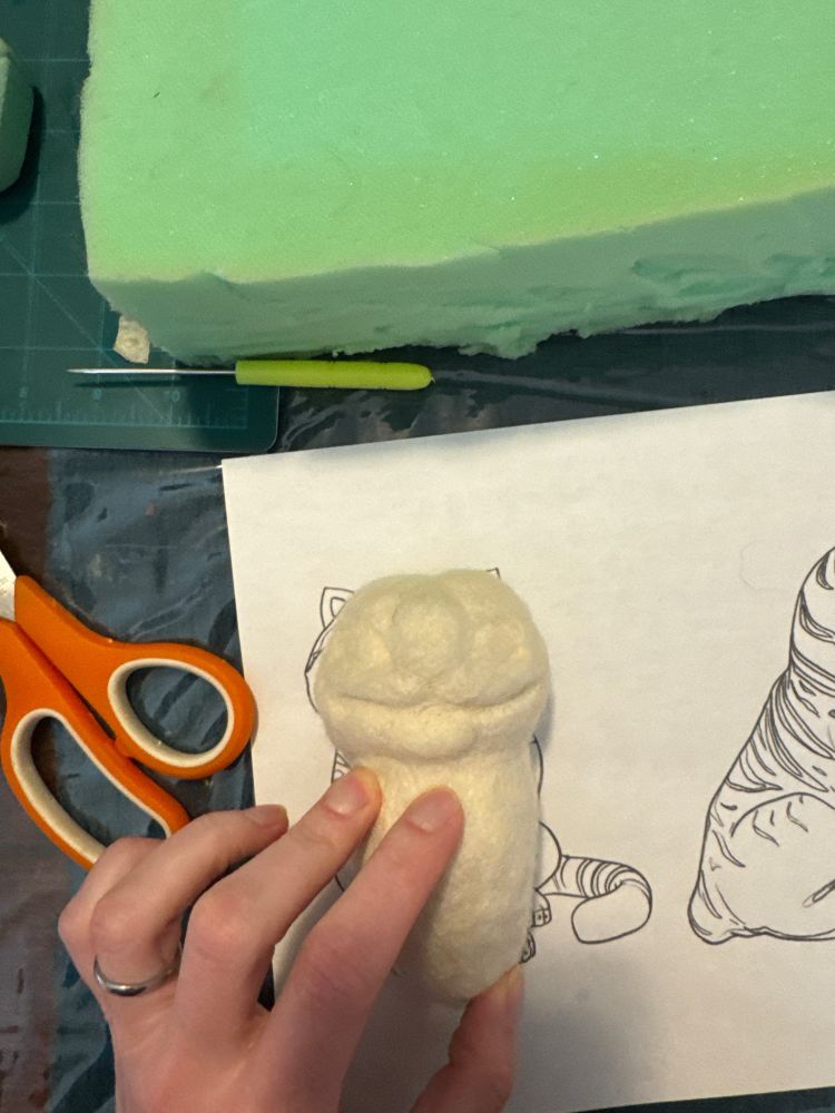 Forward facing view up against the guide line