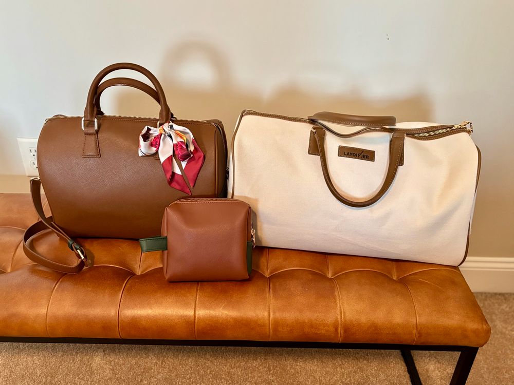 V’s Boston Mute bag and Layover bag