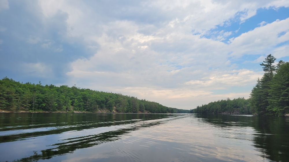 Lake vista with incoming storm clouds.