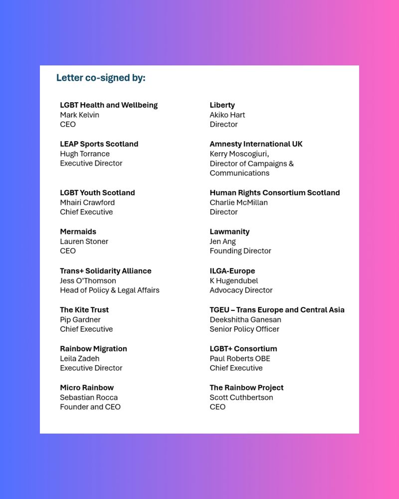 An image of the signatories to the letter
