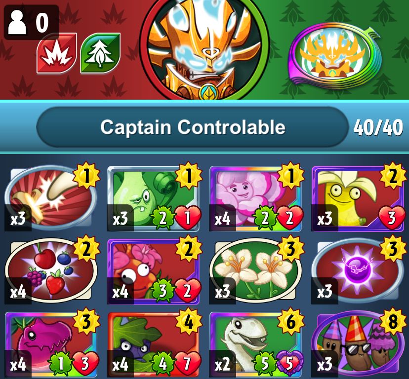 A Captain Combustible deck from Plants Vs. Zombies Heroes