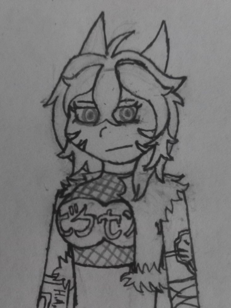 SharzyDrawz Zenless Zone Zero Kitsune Thiren OC - Sharzelle Beau Claire with a vest and fishnet top