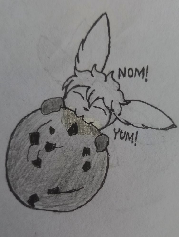 Xtrinity Eevee OC, Rey nomming a big cookie