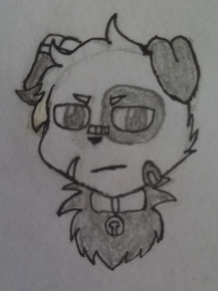 BunnyEevee Eevee OC, Choco or Chocolate Milk, an eevee with dog collar and bandage, on cheek and nose, and flopped ear like a dog