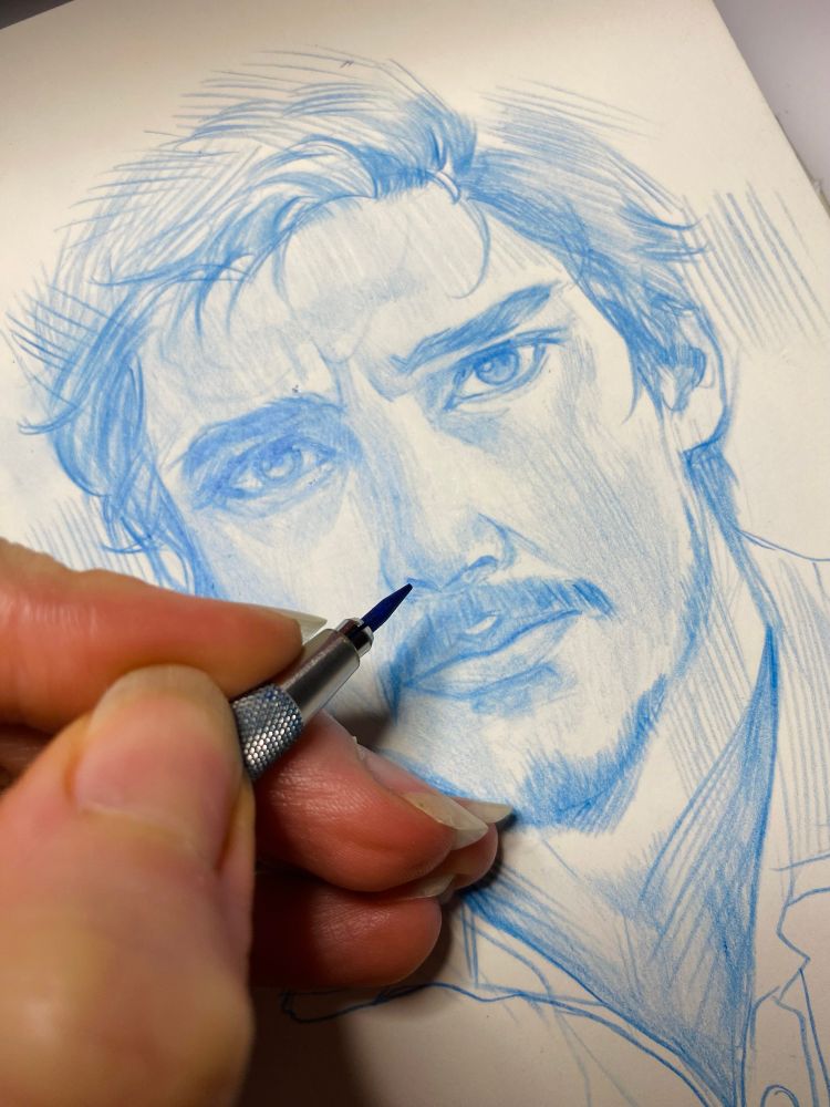 Sketch sketchbook pedro pascal movie fanart actor mandalorian graphite portrait art sketching  