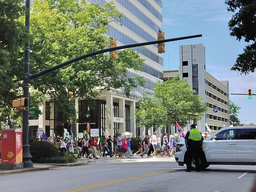 Resisters March downtown Columbia SC Labor Day