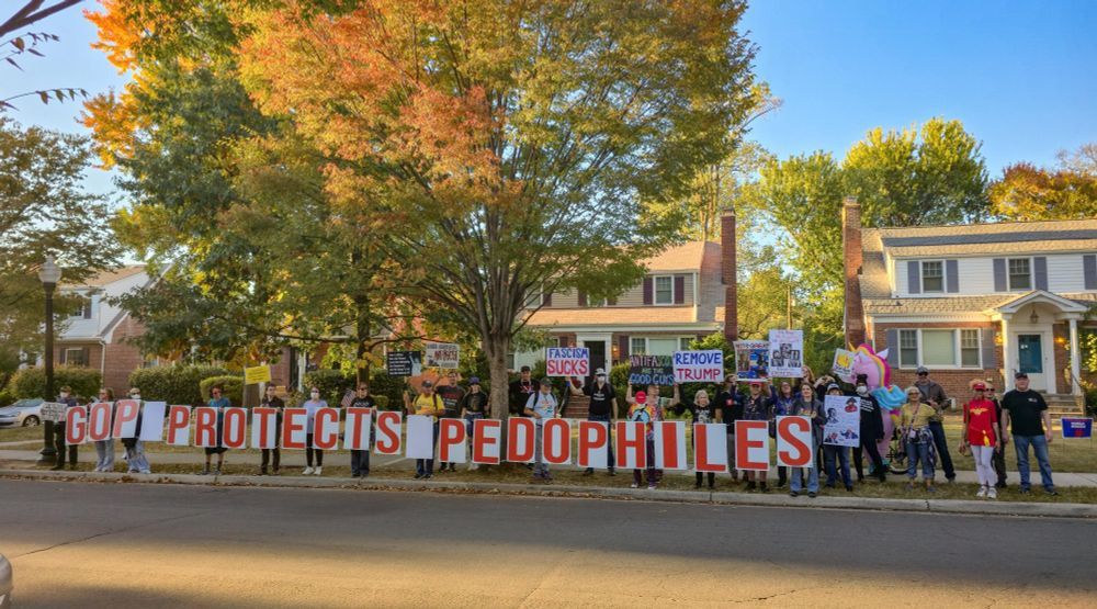 Protest in front of Russell Vought Home - Heritage Foundation
banner GOP PROTECTS PEDOPHILES