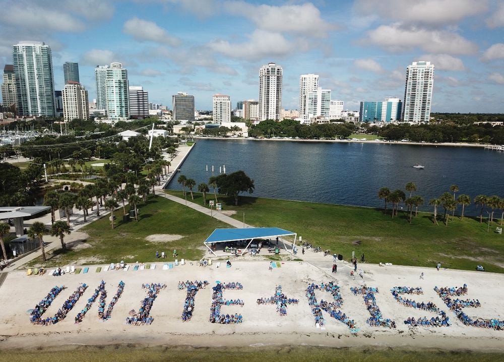 Labor Day protest in St Petersburg, Florida! resisters spelled out 