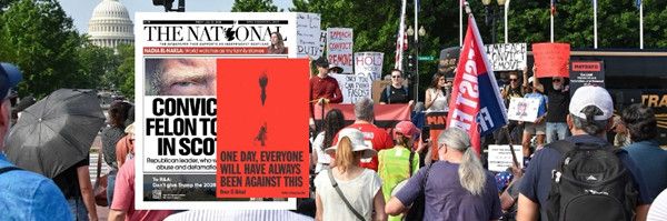 Remove the Regime Washington DC November 2025. 
IMPEACH CONVICT REMOVE - ONLY YOU CAN FIGHT FASCIST
front page Scottish newspaper The National headline "convicted US felon" 
red poster ONE DAY, EVERYONE WILL HAVE ALWAYS BEEN AGAINST THIS novel by Egyptian-Canadian Omar El Akkad
SURROUND THE WHITE HOUSE 2.0
COME TO #DC ☮️ DEC ❶❶, ❶❷, ❶❸ 
DEC 13 @ 2pm - 16th St NW & H St NW