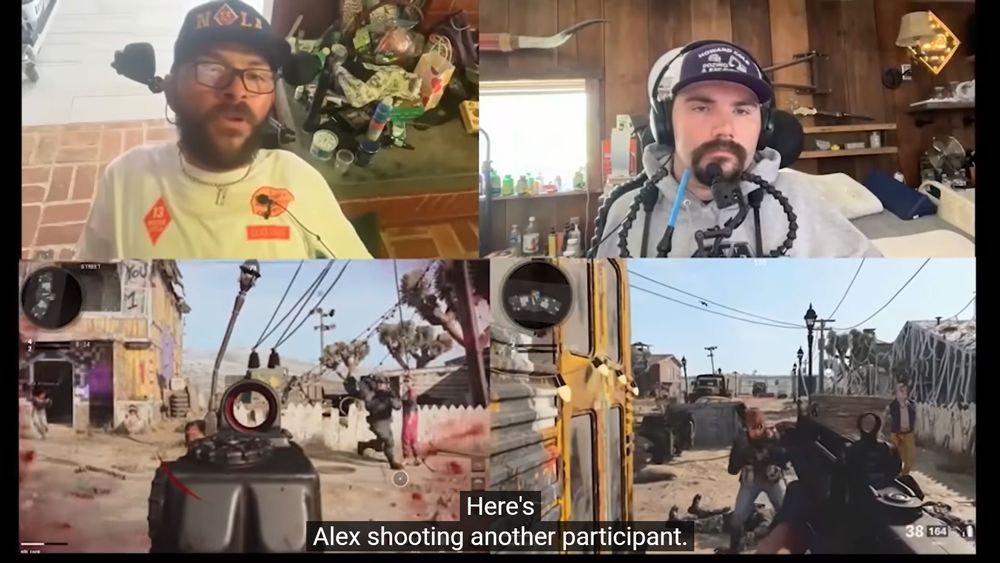 Two disabled men playing Call of Duty with their minds.