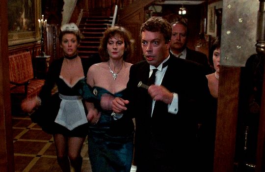 Gif of the Clue cast running towards the camera 