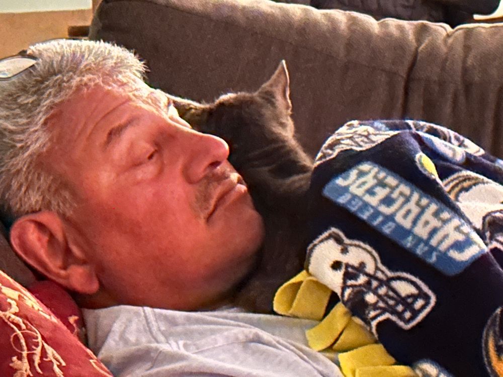 Mike and cashew snuggling