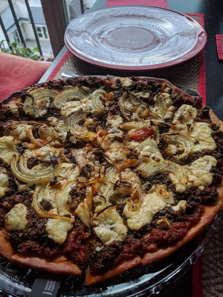 Pizza au haggis maison