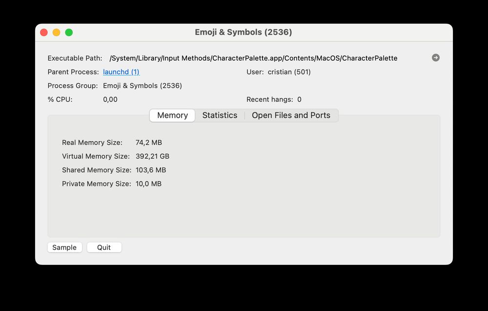 Details of the "emoji & symbols" process.