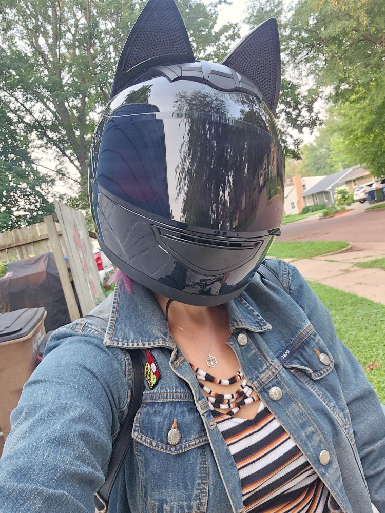 Black, brown and orange stripe shirt with denim jacket