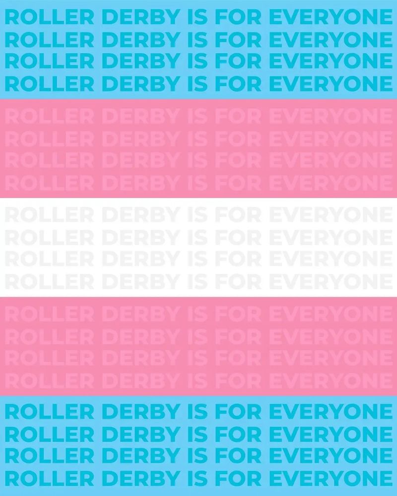 Roller derby is for everyone as the trans flag