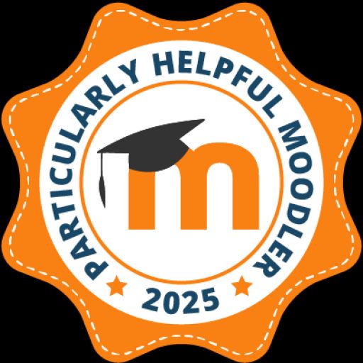 Particularly helpful Moodler 2025 badge