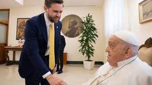His Holiness, Pope Francis facing his appointment with some sort of demon from the underworld bearing ill health and death.