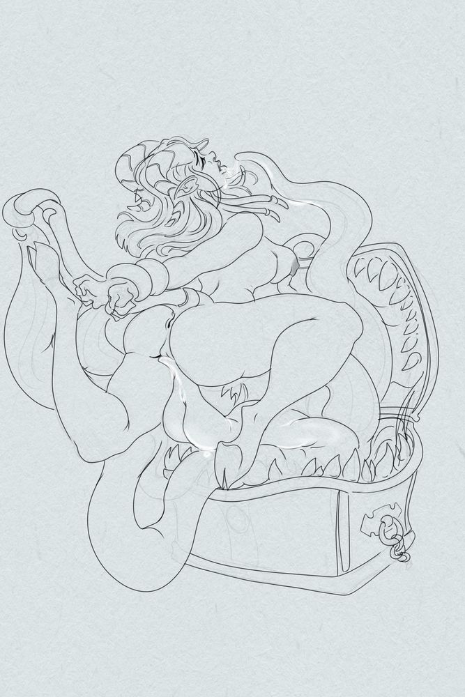 Sketch of a draenai and a mimic.