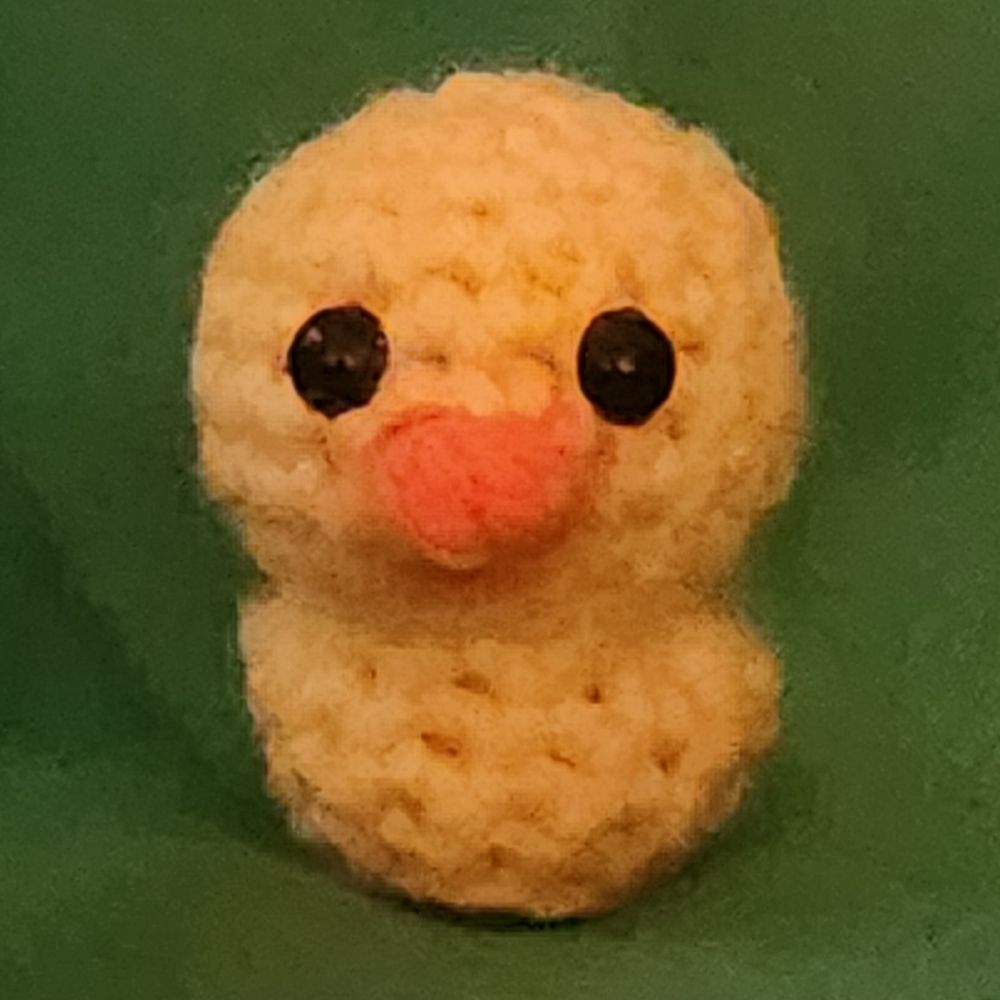Small crochet duck front