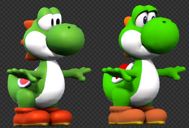 Yoshi, standing next to Yoshi.