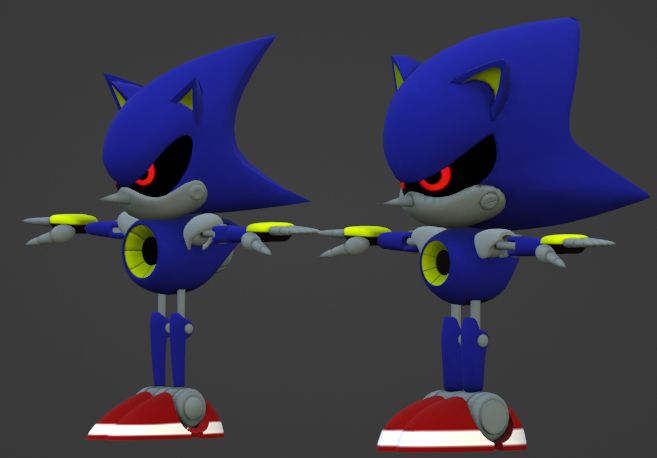 CD Accurate Metal (generations edit to closely resemble CD's artwork) compared to Metal Sonic (generations)