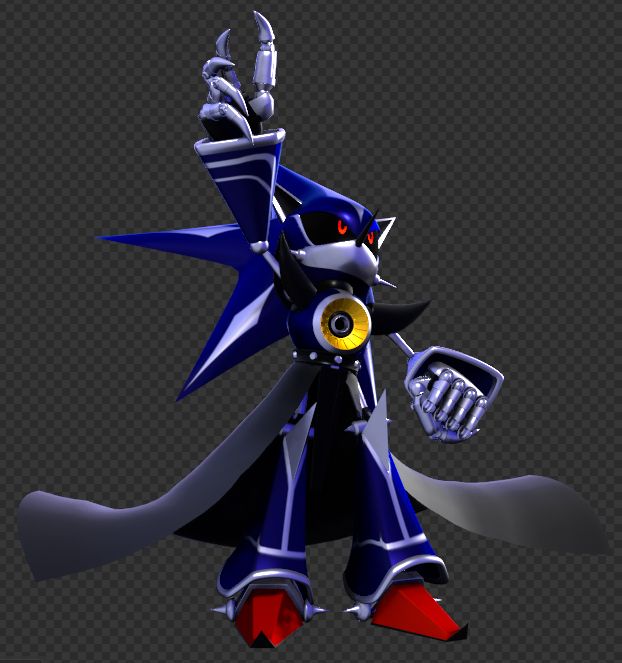 My model of Neo Metal Sonic, hitting his FMV preview models pose.