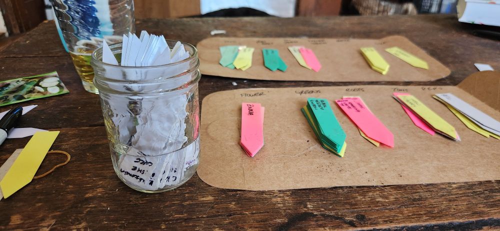 Tags in isopropyl alcohol and the ones I've sorted 