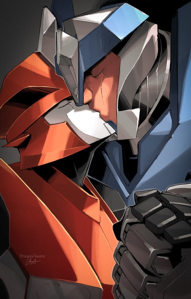 KOBD from Wreckers: Tread and Circuits kiss while holding each other's hand.
レッカーズトレッドアンドサーキッツのKOBDがお互いの手を握りながらキスをしている。