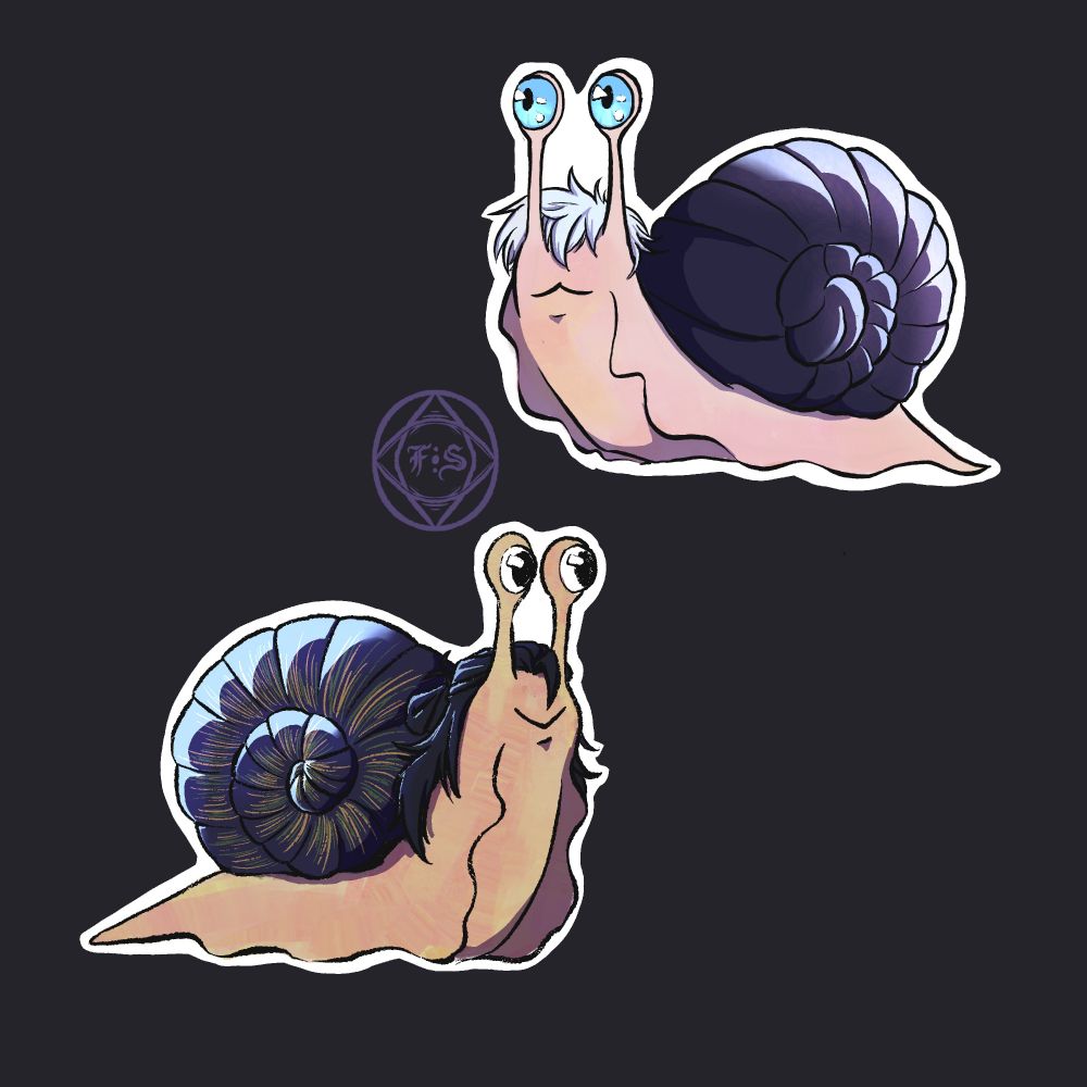 Satoru Gojo and Suguru Geto as snails