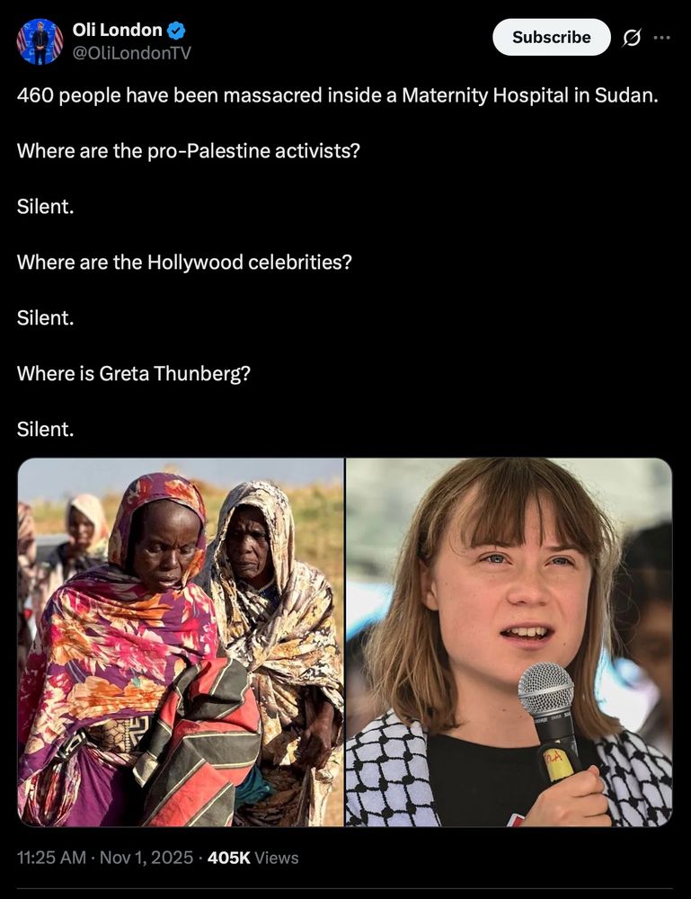 460 people have been massacred inside a Maternity Hospital in Sudan.
Where are the pro-Palestine activists?
Silent.
Where are the Hollywood celebrities?
Silent.
Where is Greta Thunberg?
Silent.