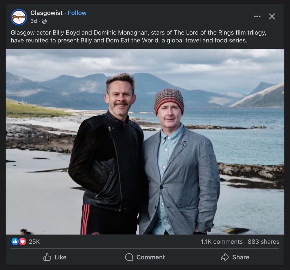 Merry and Pippin doing a travel food show