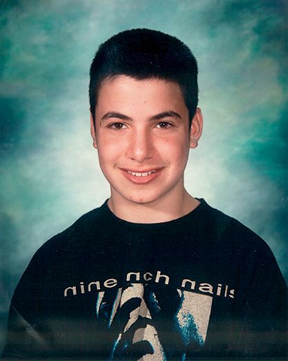 Nathan Fielder in HS wearing a NIN t-shirt