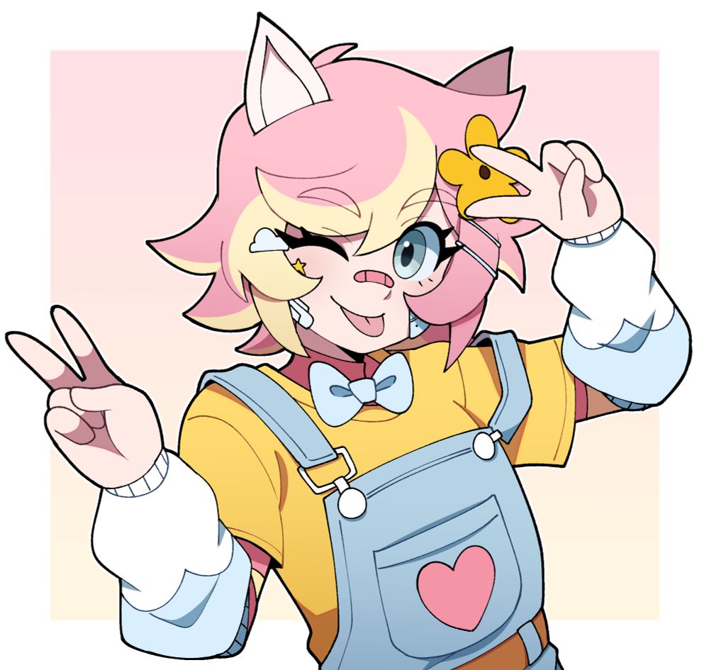 Illustration of my character happily winking at the viewer. Illustrated by DynoBlueVT 