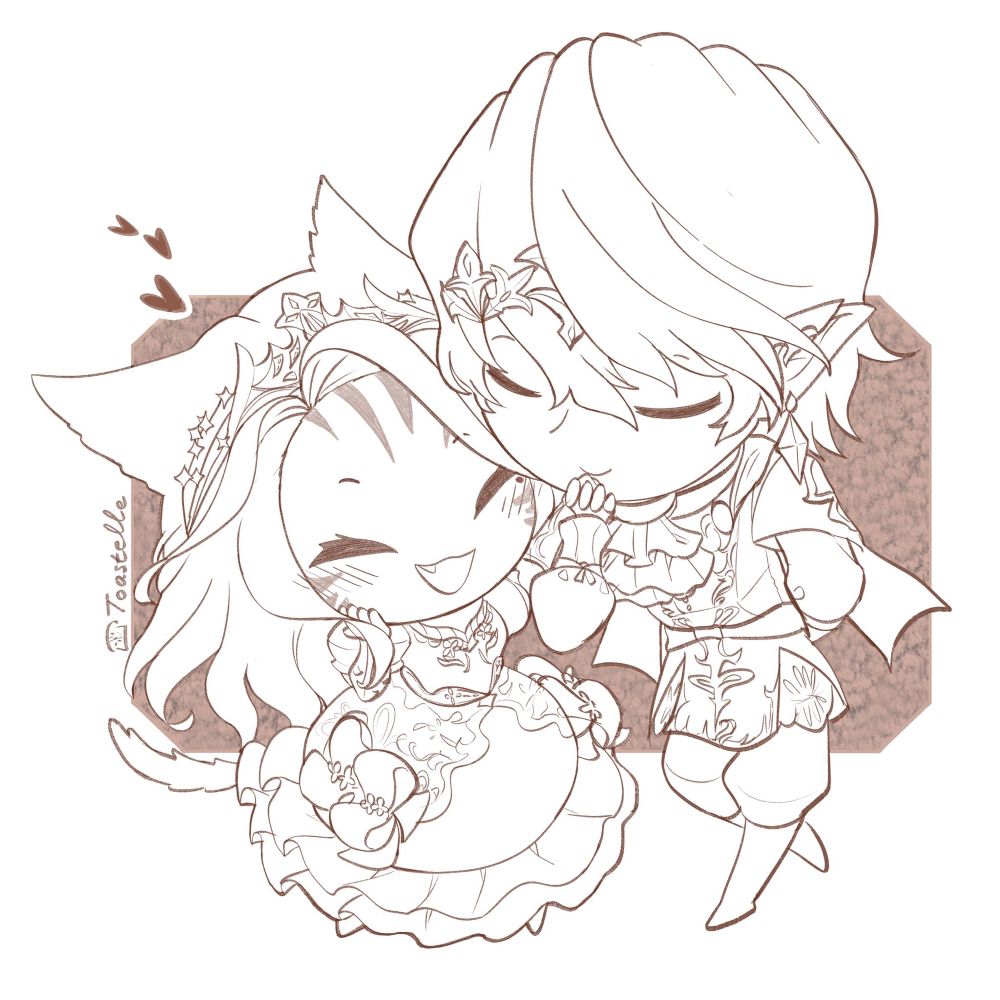 Chibi princess Lumeria having her hand kissed by prince Aymeric.