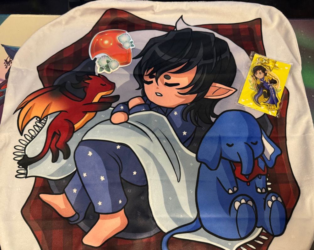 Aymeric pillow cover, Aymeric charm and an Azem stone sticker 