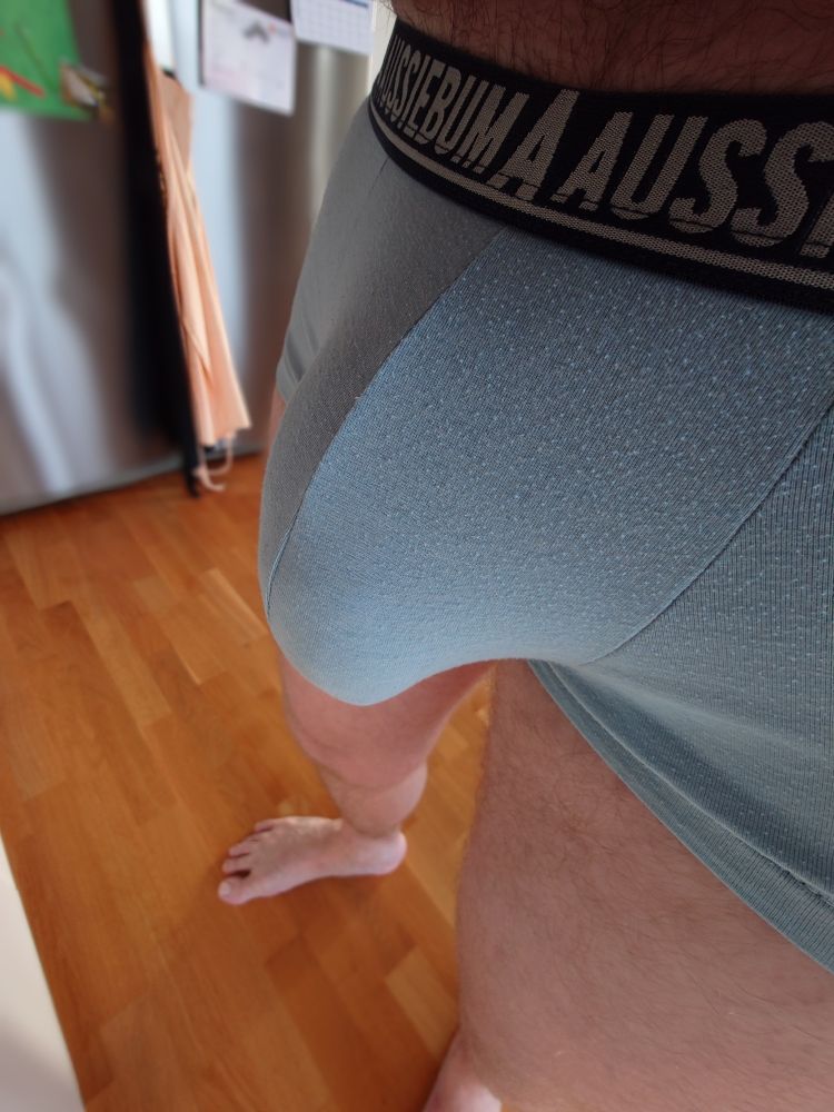My underwear bulge, close-up 