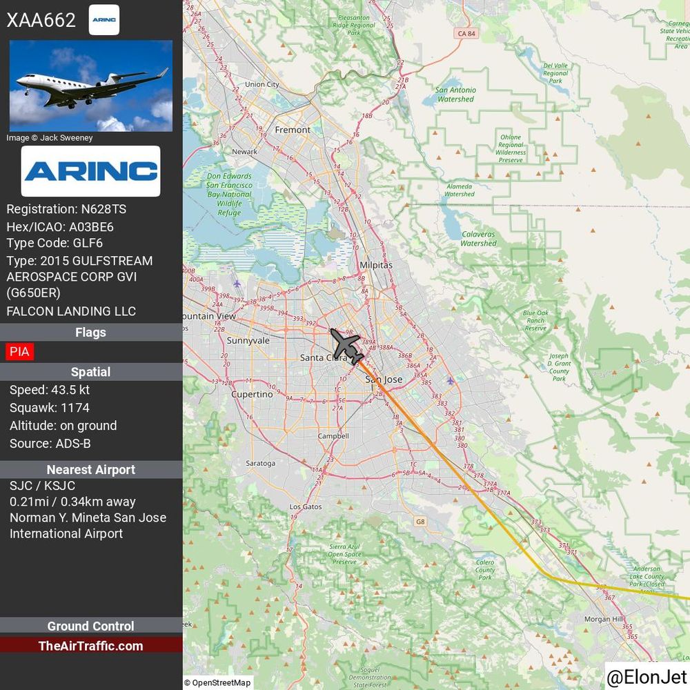 Reg: N628TS On Ground: True Alt: 0 Last Contact: 0:00:00.301001 Trigger: now on ground