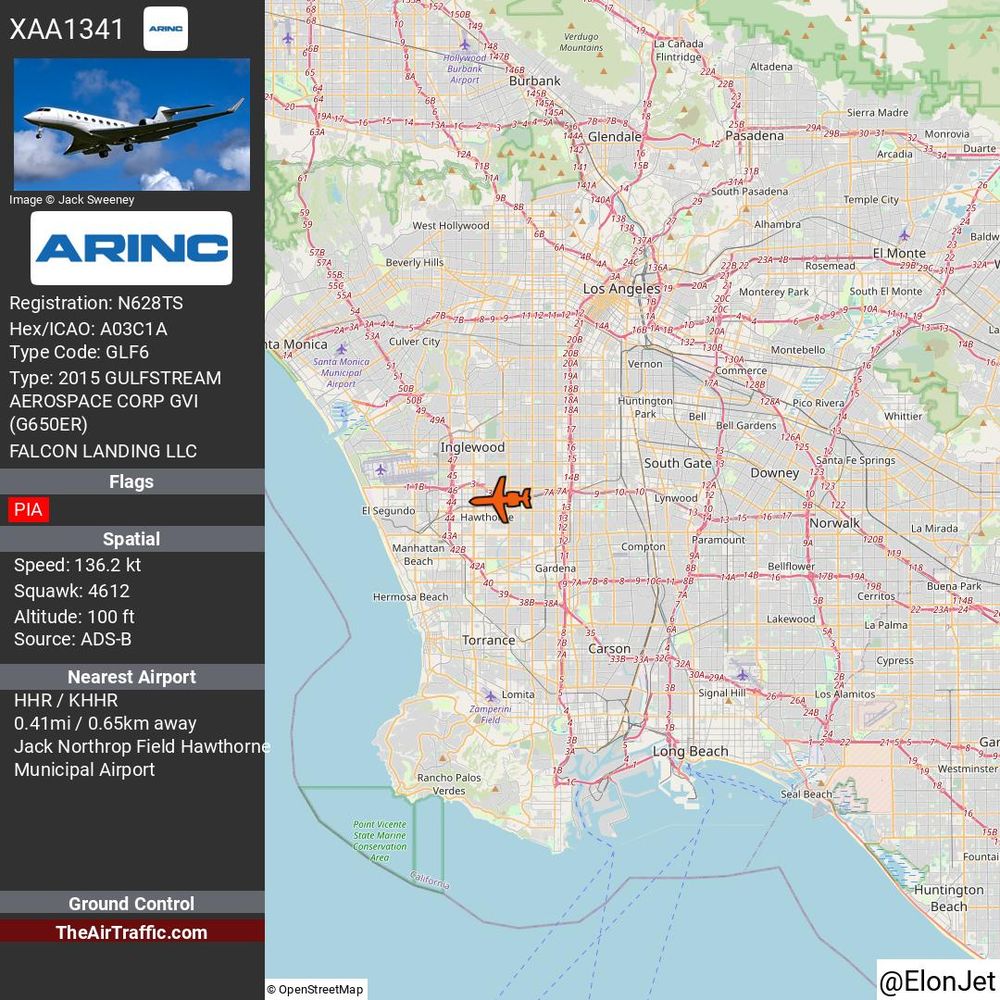 Reg: N628TS On Ground: False Alt: 100 Last Contact: 0:00:03.700634 Trigger: no longer on ground