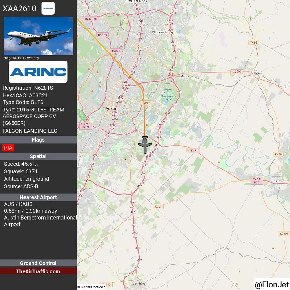 Reg: N628TS On Ground: True Alt: 0 Last Contact: 0:00:00.100890 Trigger: now on ground