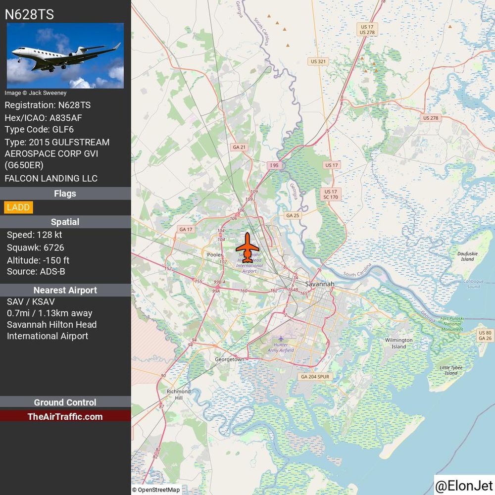 Reg: N628TS On Ground: False Alt: -150 Last Contact: 0:00:00.800429 Trigger: no longer on ground
