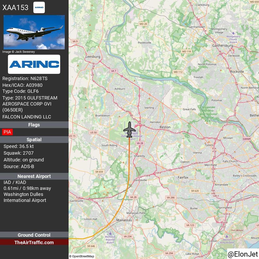 Reg: N628TS On Ground: True Alt: 0 Last Contact: 0:00:00.000946 Trigger: now on ground