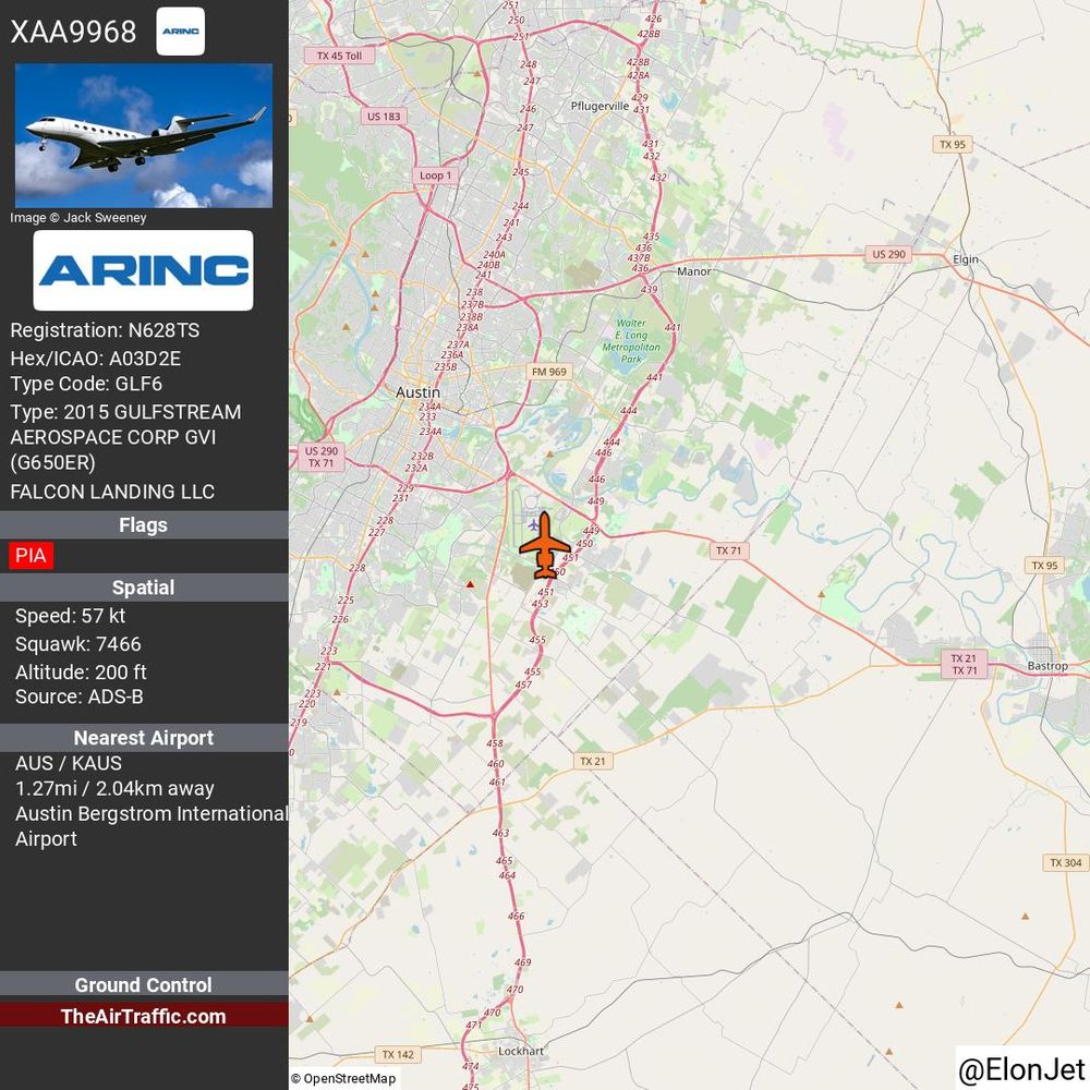 Reg: N628TS On Ground: False Alt: 200 Last Contact: 0:00:00.600632 Trigger: no longer on ground
