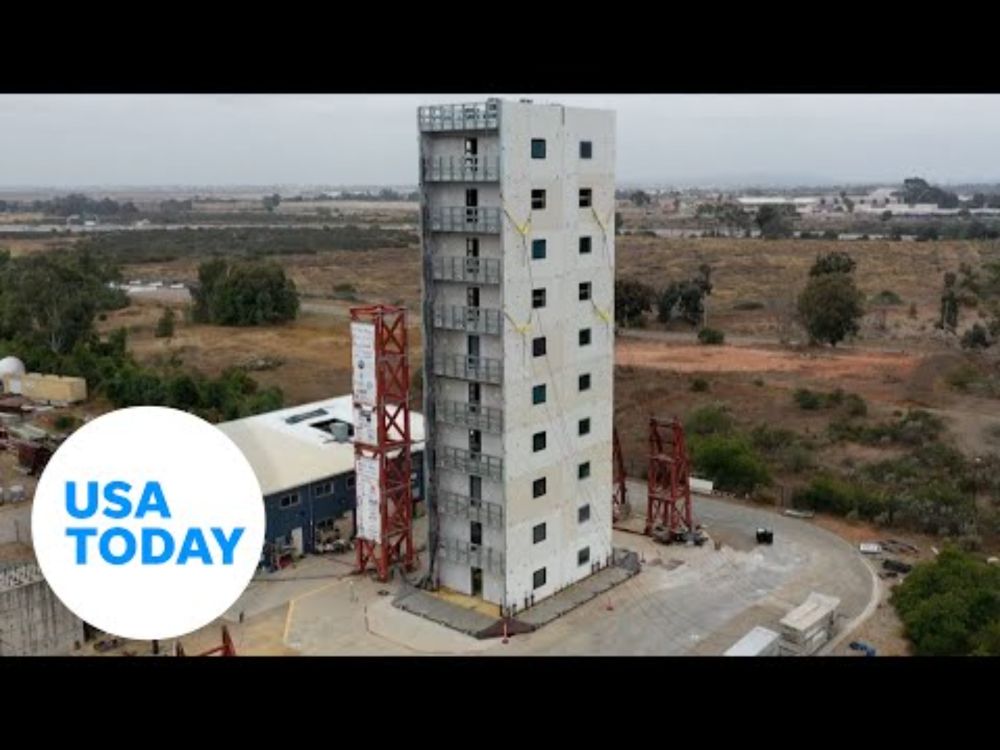 Researchers at UCSD test a 10-story building on earthquake simulator