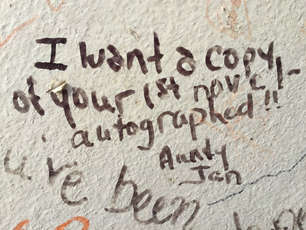 "I want a copy of your 1st novel--autographed!"