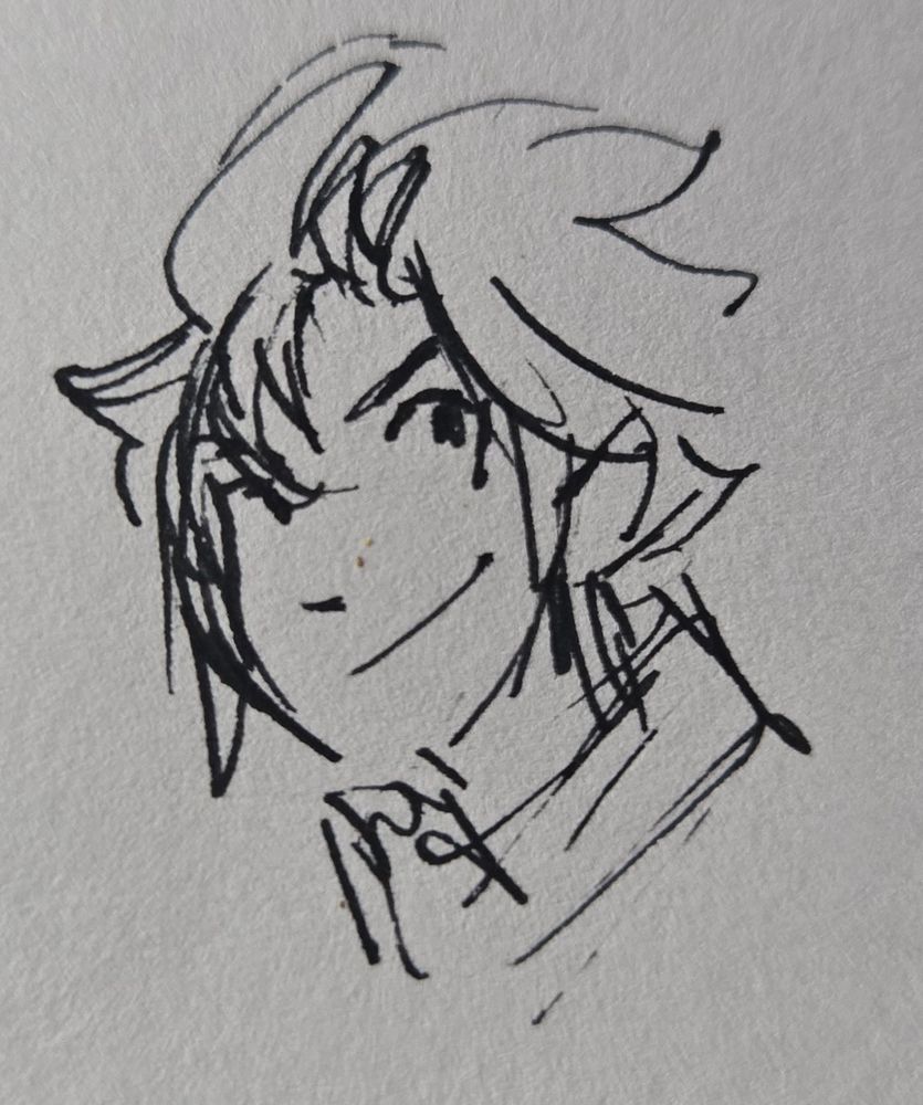 Headshot of character with spiky hair