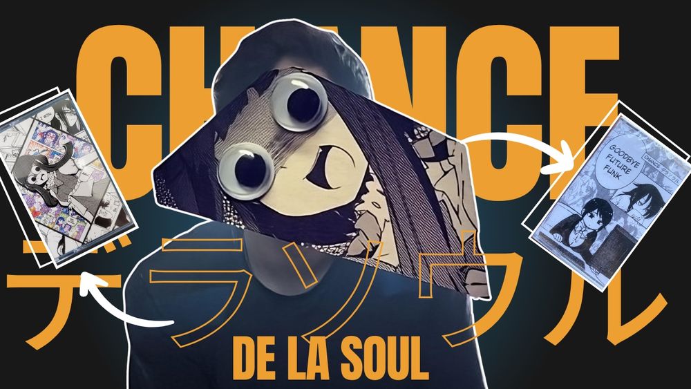 A mock up thumbnail that reads "Chance De La Soul" with an image of Chance's persona image they use to represent themselves, next two two of their album covers.