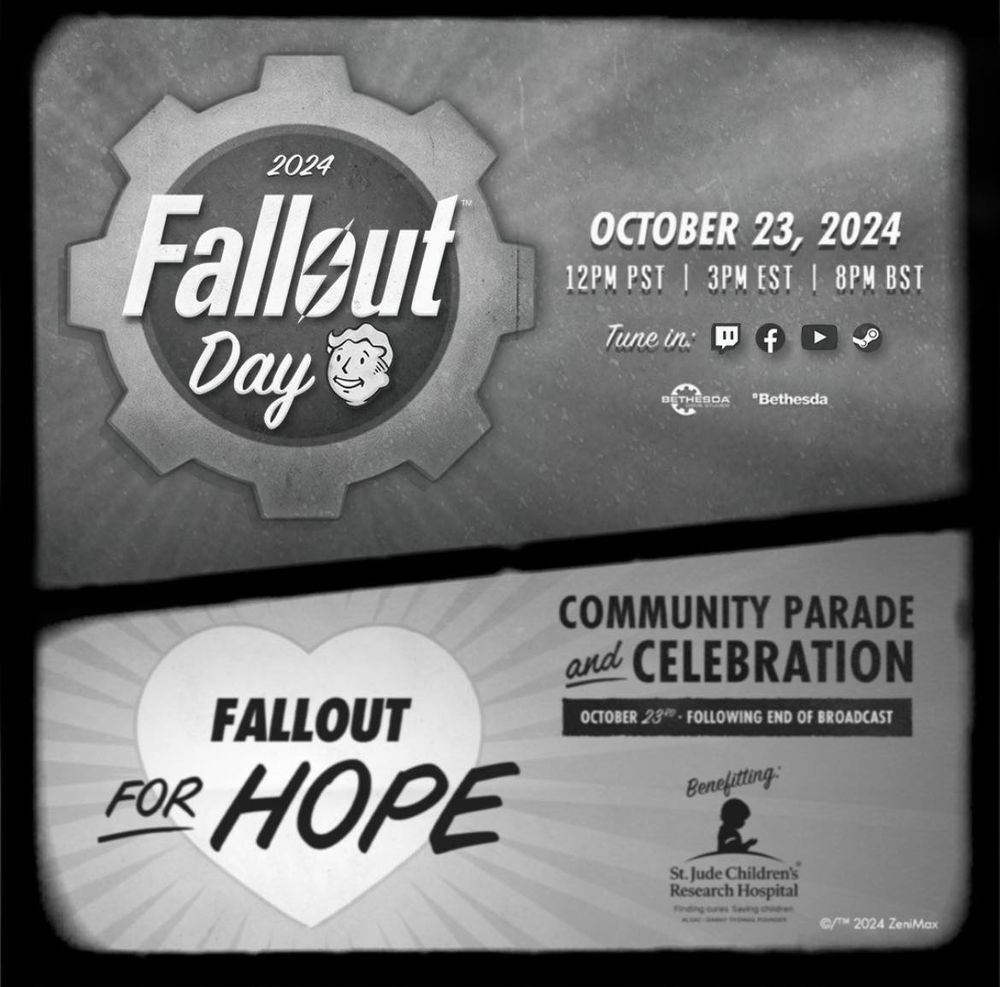 Fallout Day is October 23rd, 2024 with a community celebration to benefit St. Jude from Fallout For Hope.
