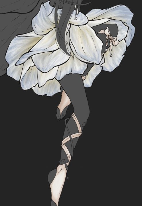 Small advancement of color and shading on the flower dress and leg accessories.