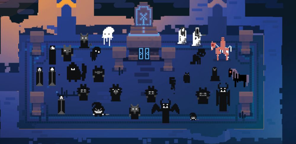 The bad room. A bunch of enemies laid out to get an idea of scale in comparison to one another and the prop sizes.